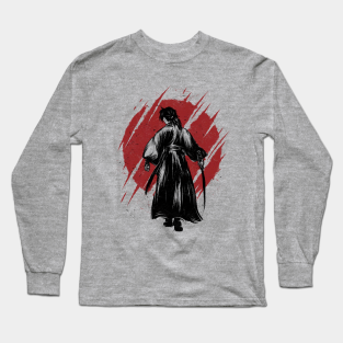 Japanese Samurai Long Sleeve T-Shirt - Hitokiri Battosai Japanese Samurai by animate